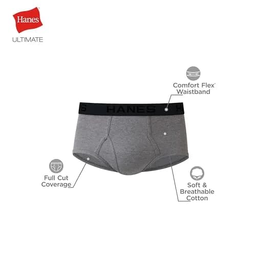 Hanes Mens Tagless Briefs 7-pack | Moisture Wicking, Soft Cotton Blend, Large US thumbnail 5