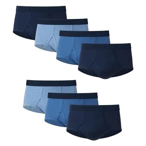 Hanes Mens Tagless Briefs 7-pack | Moisture Wicking, Soft Cotton Blend, Large US