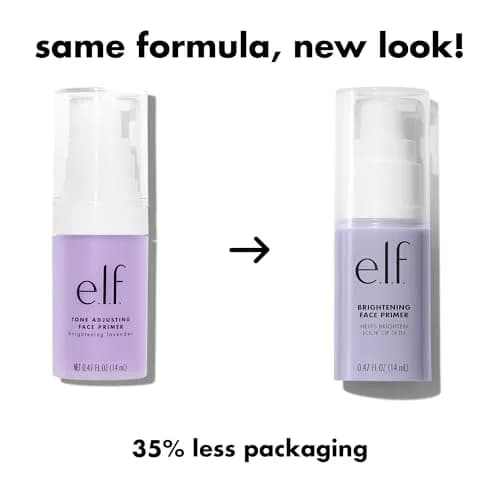 e.l.f. Brightening Lavender Face Primer 0.47 Fl Oz | Neutralizes Tone & Brightens Complexion thumbnail 3