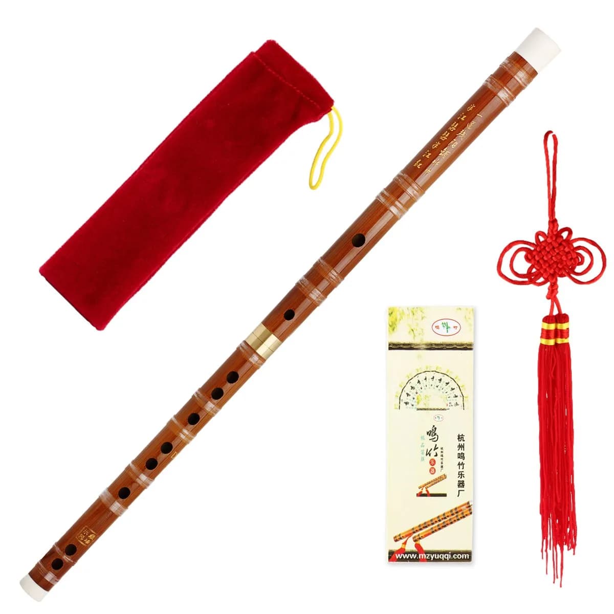 Kmise D Key Bamboo Flute Dizi Traditional Handmade Chinese Musical Instrument | 37.6 cm (14.8 in) - main product image