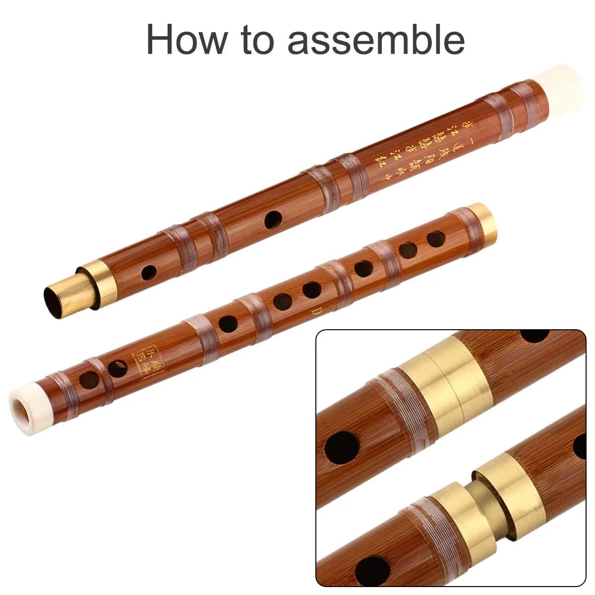 Kmise D Key Bamboo Flute Dizi Traditional Handmade Chinese Musical Instrument | 37.6 cm (14.8 in) - view 5