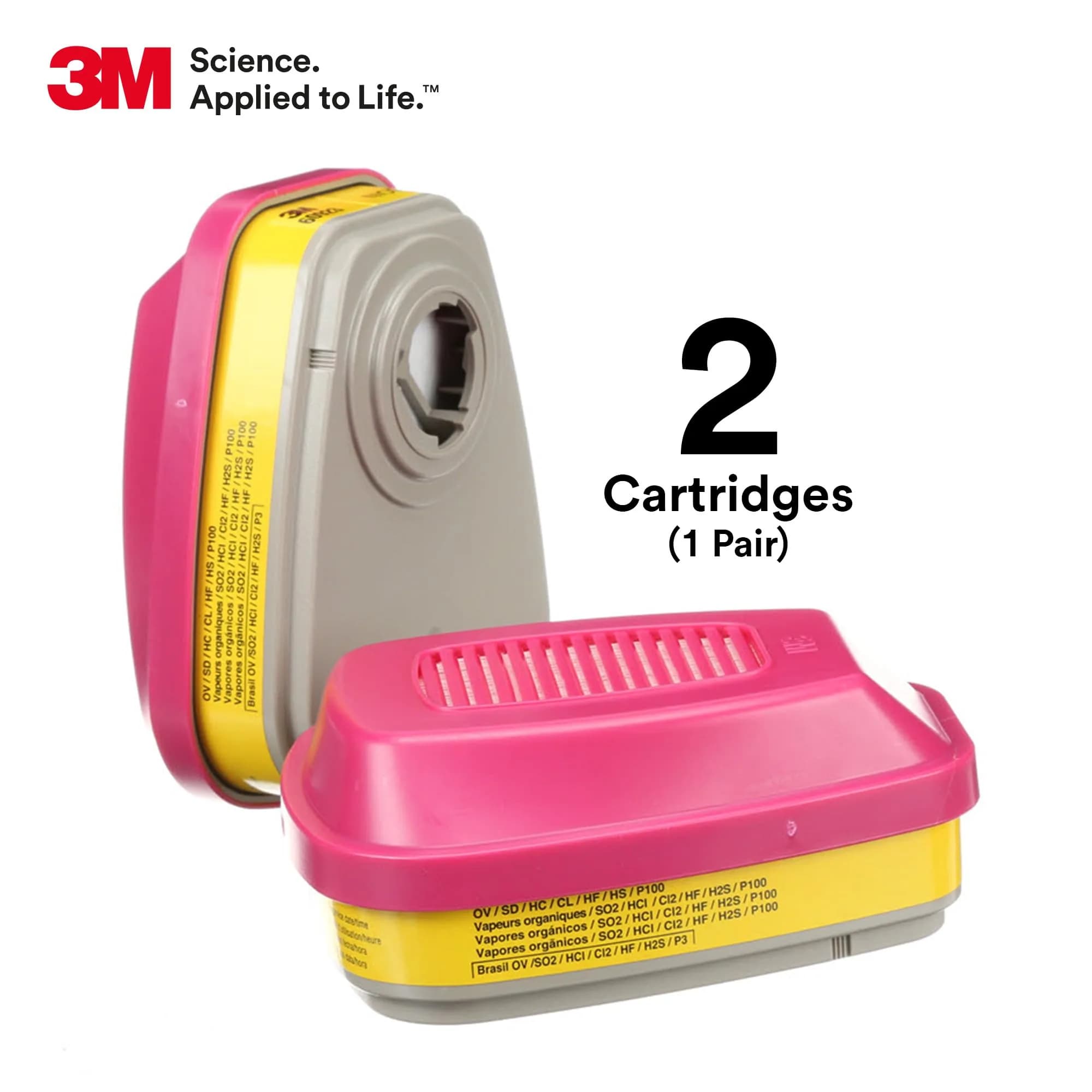 3M 60923 P100 Respirator Cartridge/Filter 2-Pack | Organic Vapor, Acid Gas & Particulate Protection - view 4