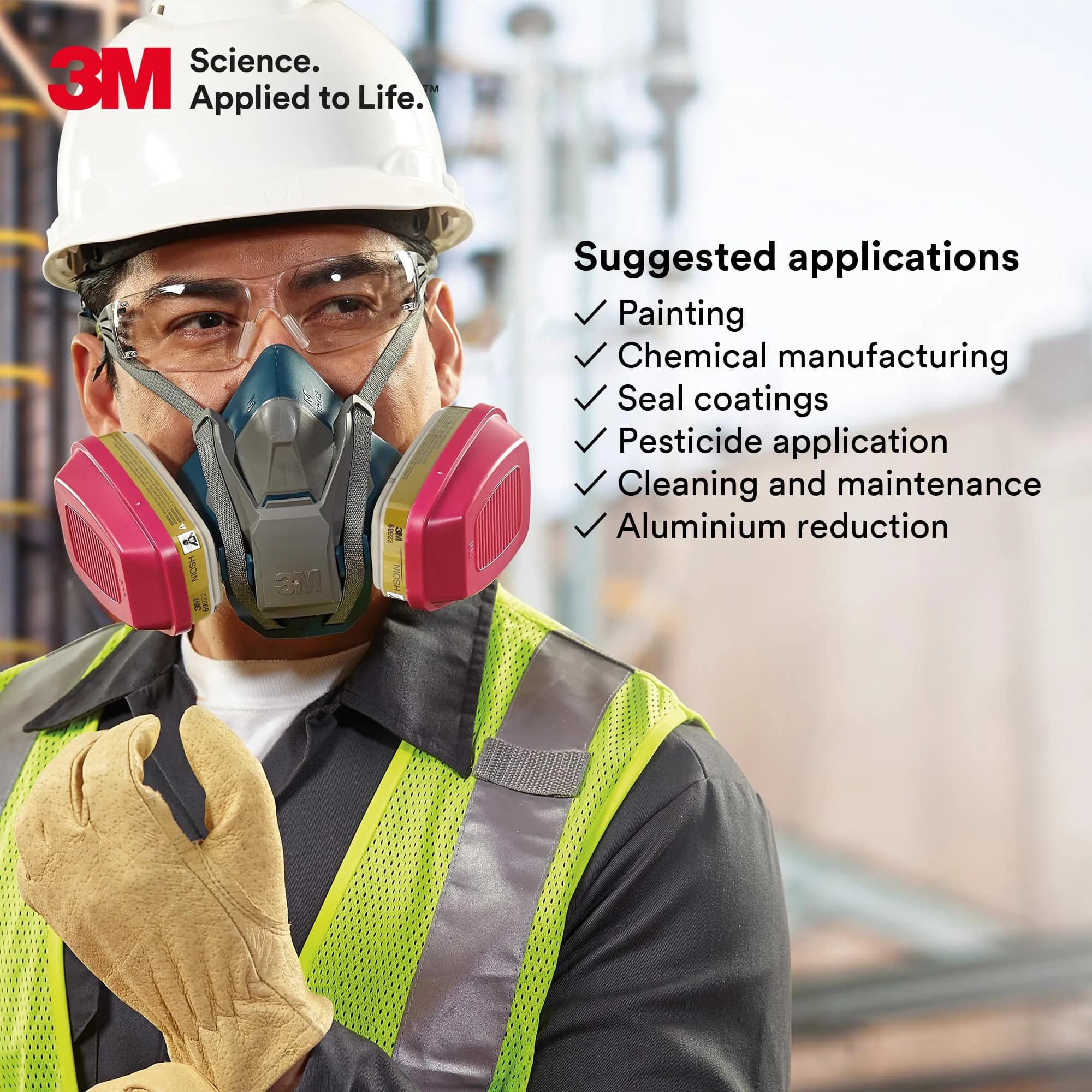 3M 60923 P100 Respirator Cartridge/Filter 2-Pack | Organic Vapor, Acid Gas & Particulate Protection - view 5
