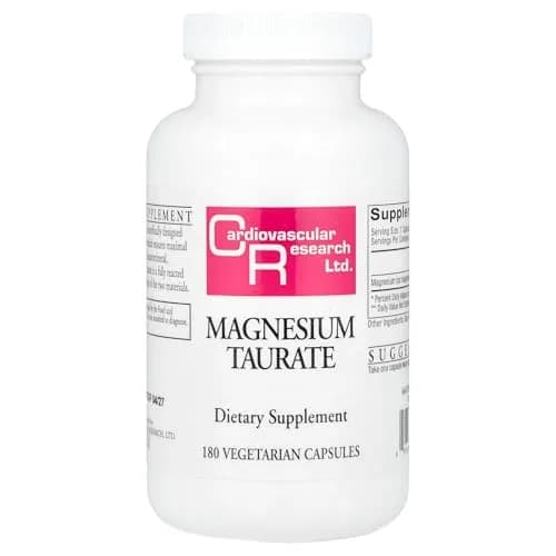 Cardiovascular Research Magnesium Taurate 125 mg Capsules (180 Count) | Vegetarian & Kosher Mineral Supplement thumbnail 1