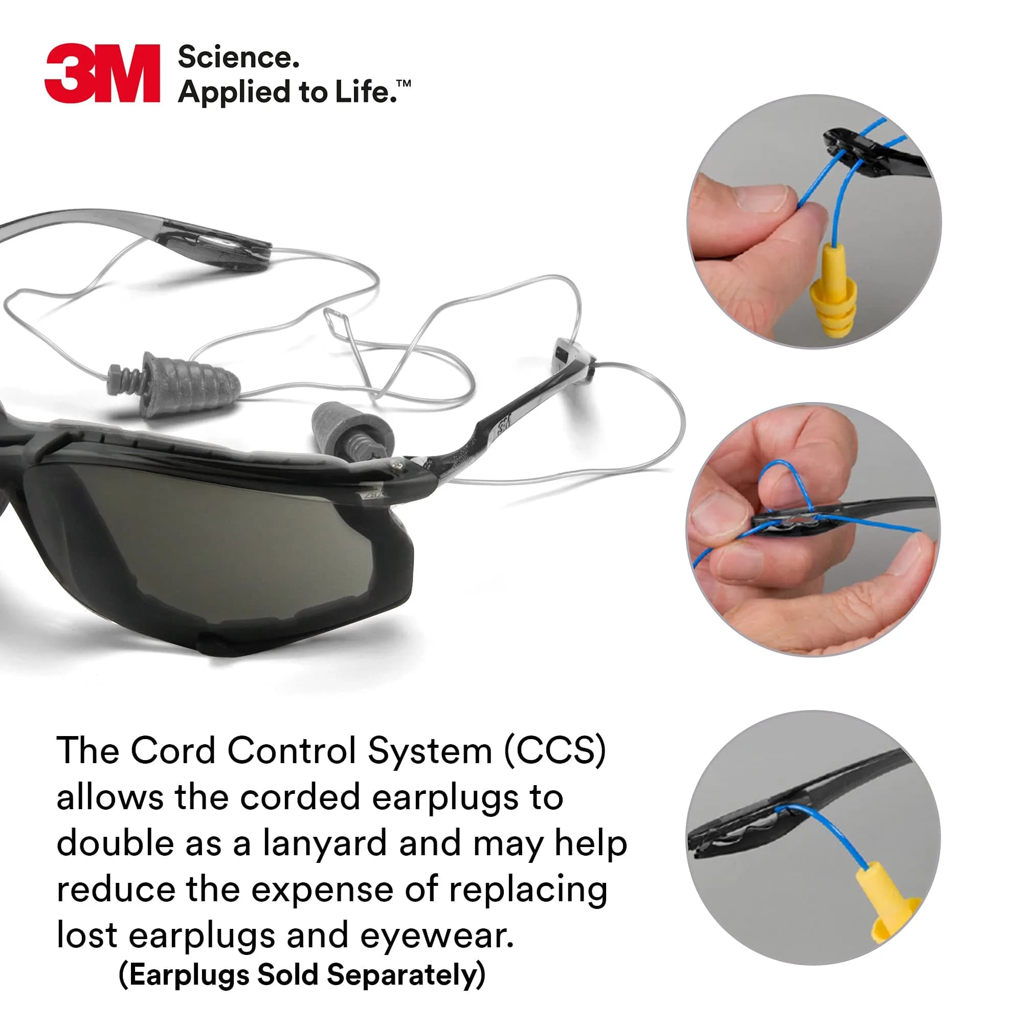 3M Virtua CCS Safety Glasses Gray Lens, 5.6cm x 5.1cm x 2cm | ANSI Z87.1+ Impact Rated, Anti-Fog, UV Protection - view 4