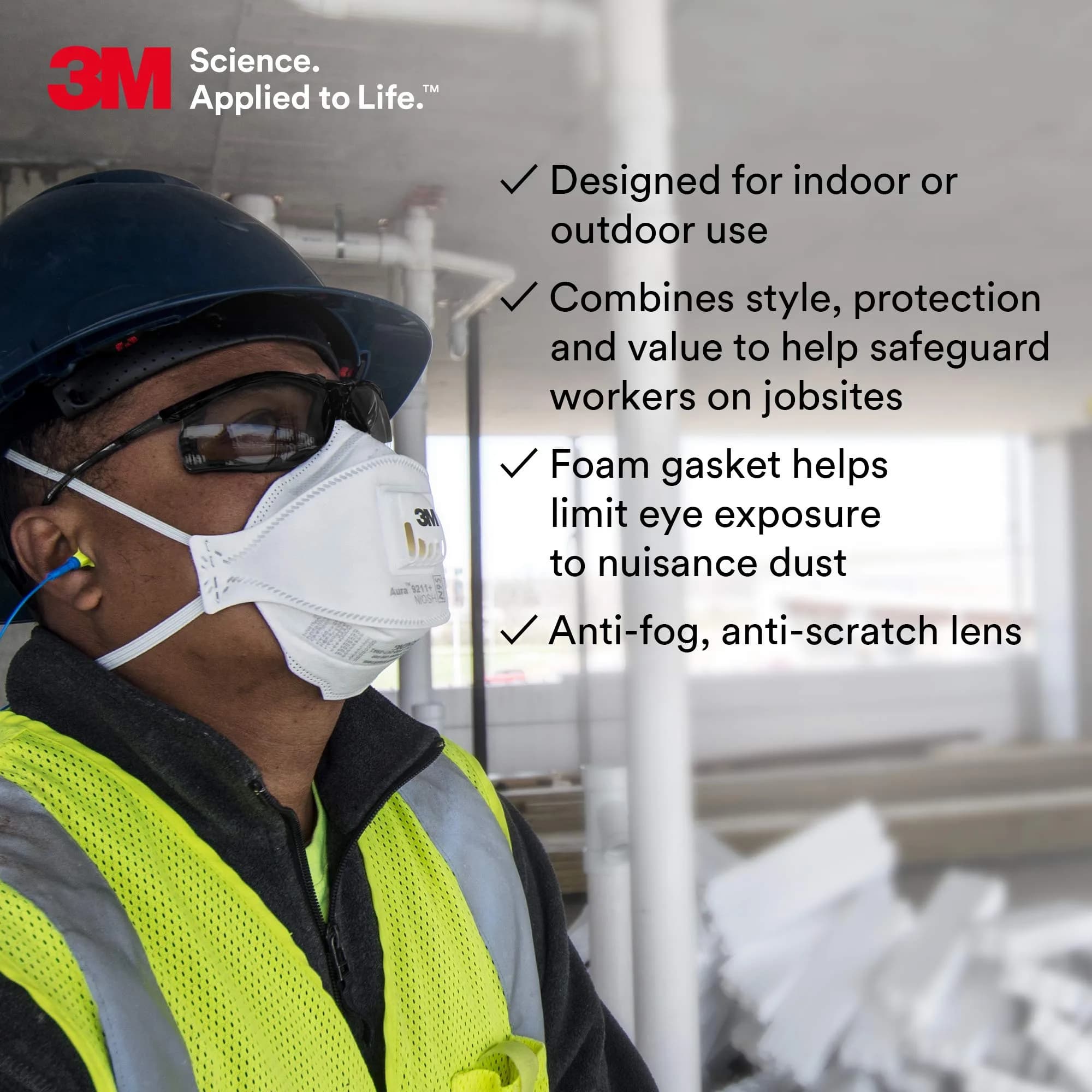 3M Virtua CCS Safety Glasses Gray Lens, 5.6cm x 5.1cm x 2cm | ANSI Z87.1+ Impact Rated, Anti-Fog, UV Protection - view 5