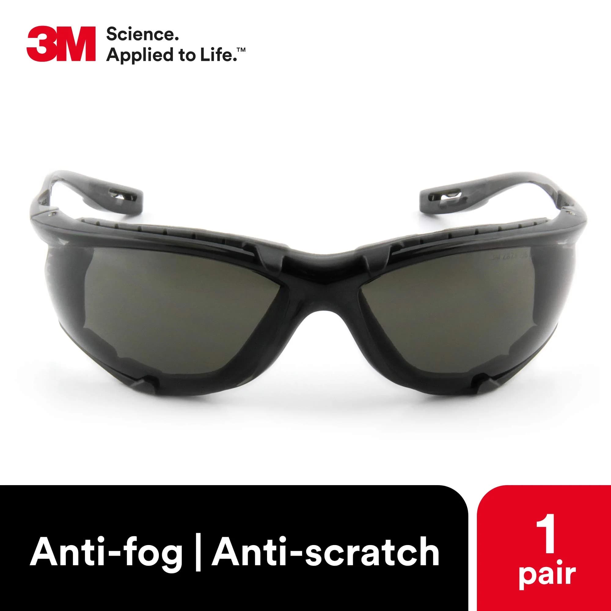 3M Virtua CCS Safety Glasses Gray Lens, 5.6cm x 5.1cm x 2cm | ANSI Z87.1+ Impact Rated, Anti-Fog, UV Protection - view 3