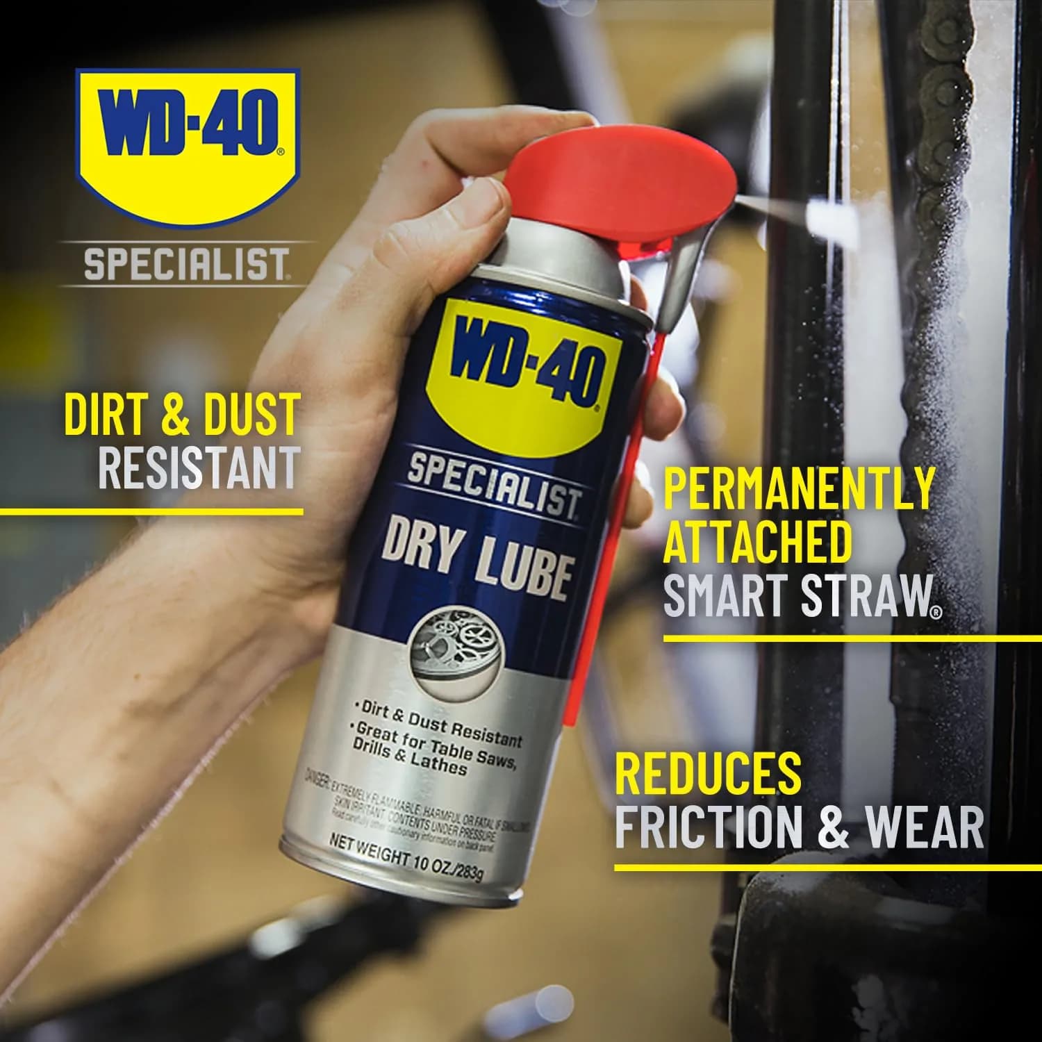 WD-40 Specialist Dry Lube with Smart Straw 296ml (10 Oz) | Industrial Strength Lubricant for Corrosion Protection - main product image