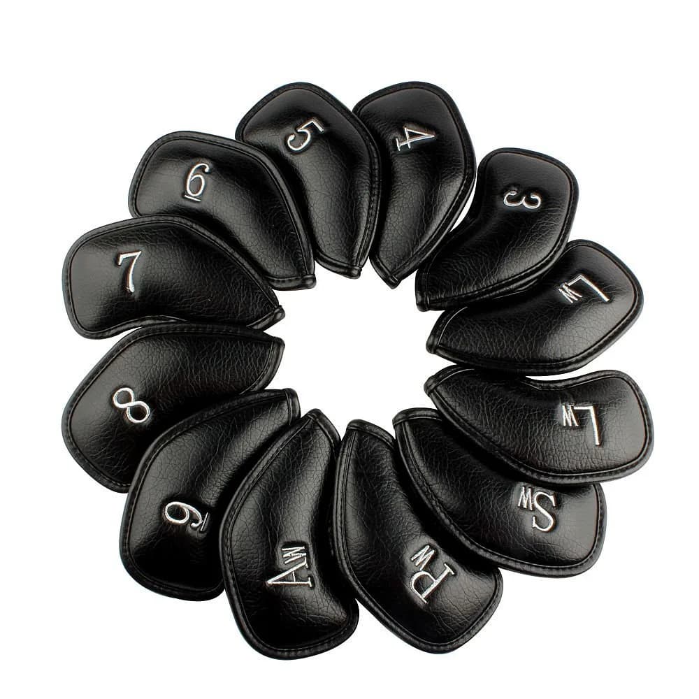 CRAFTSMAN GOLF 12pcs Synthetic Leather Iron Head Covers Set Water-proof Oversize | Fits All Brands - main product image