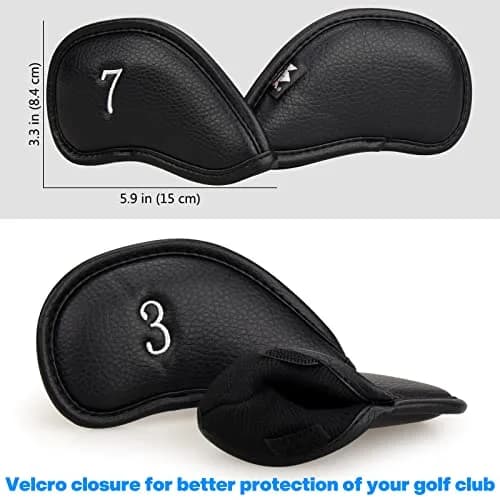 CRAFTSMAN GOLF 12pcs Synthetic Leather Iron Head Covers Set Water-proof Oversize | Fits All Brands thumbnail 6
