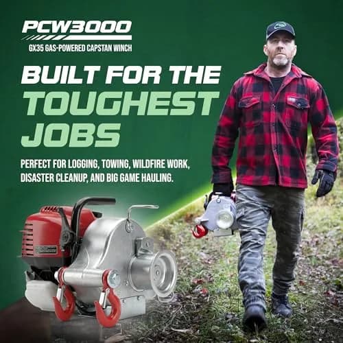 Portable Winch Gas/Battery Capstan Power Rigging Tool for Heavy Pulling | 1600 lb Force, Compact & Rugged thumbnail 6