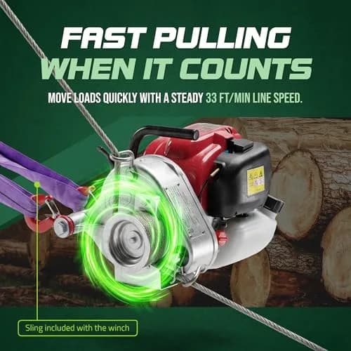 Portable Winch Gas/Battery Capstan Power Rigging Tool for Heavy Pulling | 1600 lb Force, Compact & Rugged thumbnail 7