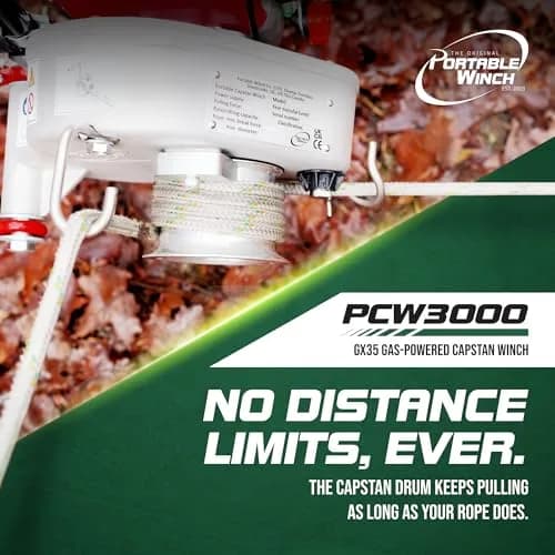 Portable Winch Gas/Battery Capstan Power Rigging Tool for Heavy Pulling | 1600 lb Force, Compact & Rugged thumbnail 4