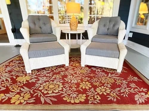 Mad Mats Outdoor Rug, Reversible Plastic Mat for Patio, Porch, Deck, Kitchen & Bath, Wild Flower, 6' x 9' (1.83m x 2.74m) | Fadeproof & Stainproof thumbnail 2