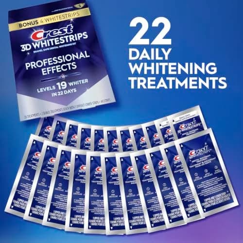 Crest 3D Whitestrips Professional Effects Teeth Whitening Kit 44 Strips (22 Treatments) | Dentist Recommended thumbnail 3