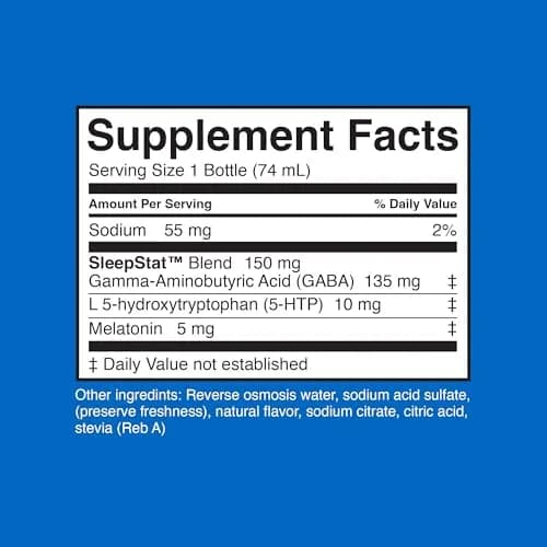 Dream Water Sleep Aid Supplement Drink; Melatonin 5mg, GABA, 5-HTP; Zero Sugar, Natural Flavors, No Added Colors, 2.5 oz Liquid Sleep Shots, Snoozeberry, 4-Count | Supports restful sleep thumbnail 9