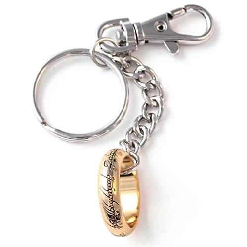 The Noble Collection Lord of the Rings - The One Ring Key Chain | Die Cast Metal, Silver, Unisex thumbnail 1