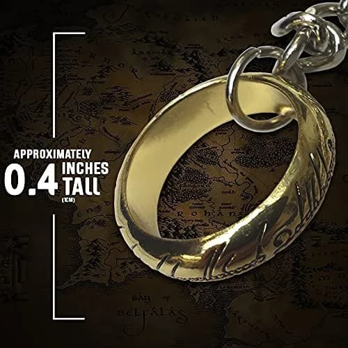 The Noble Collection Lord of the Rings - The One Ring Key Chain | Die Cast Metal, Silver, Unisex thumbnail 3