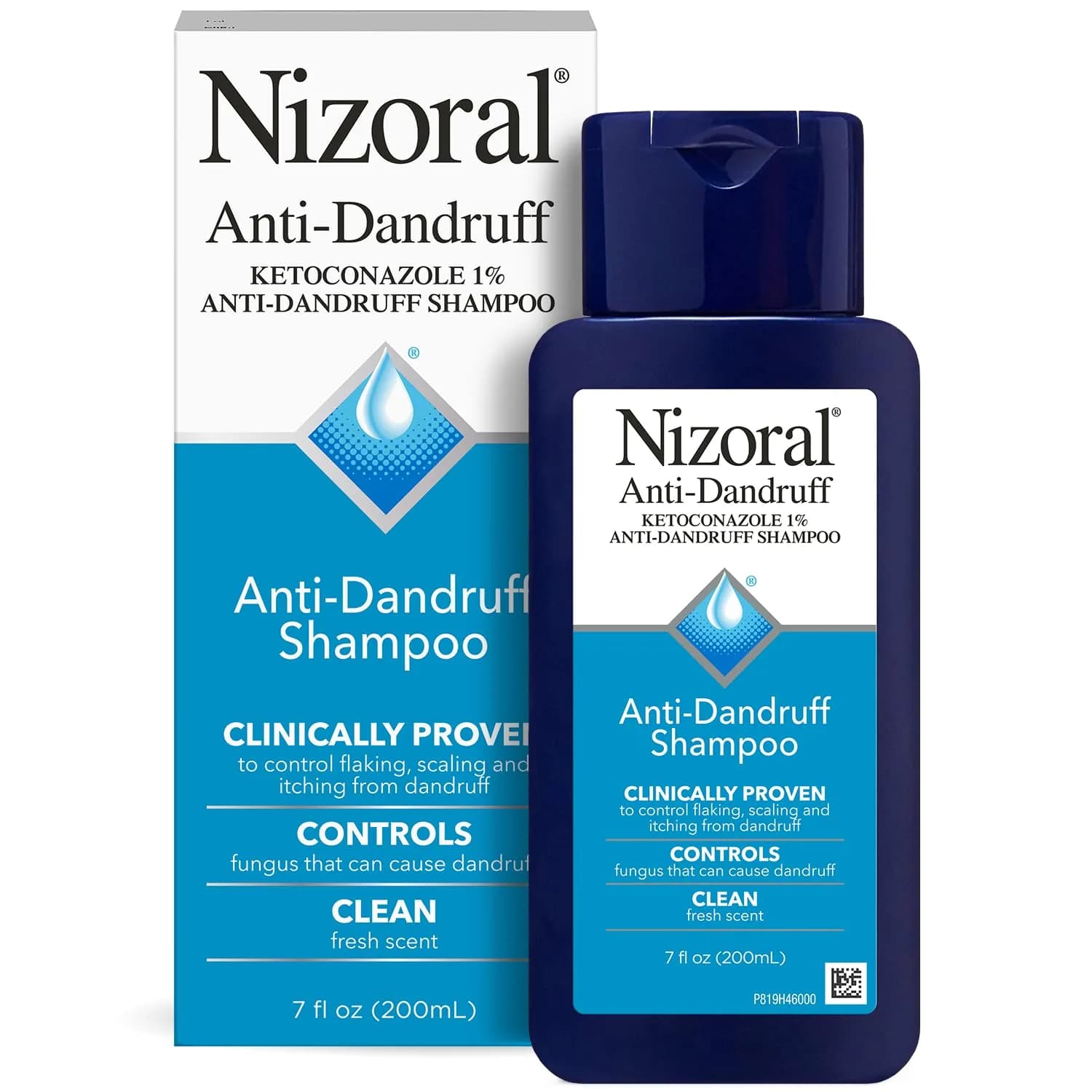 Nizoral 2-in-1 Anti-Dandruff Shampoo and Conditioner with Ketoconazole, 2 x 14 Fl Oz | Controls Scalp Fungus — Shampoo
