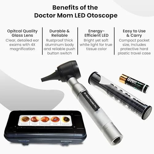 Doctor Mom LED Pocket Pro Otoscope 4th Gen with Adult & Pediatric Specula | 4x Magnification Optical Lens thumbnail 5