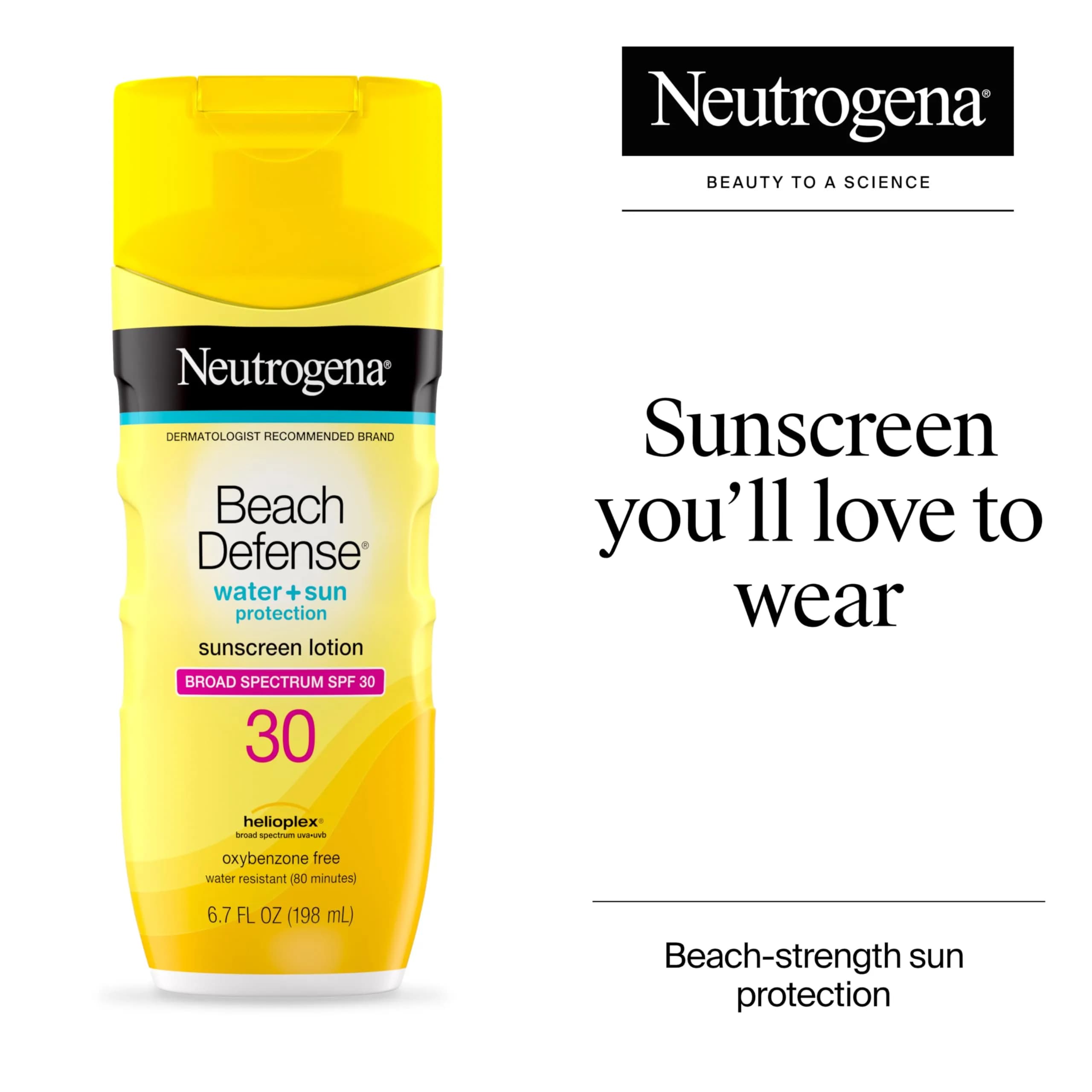 Neutrogena Beach Defense Sunscreen Lotion, SPF 30, 6.7 fl oz - Broad Spectrum Protection for Face & Body - view 2
