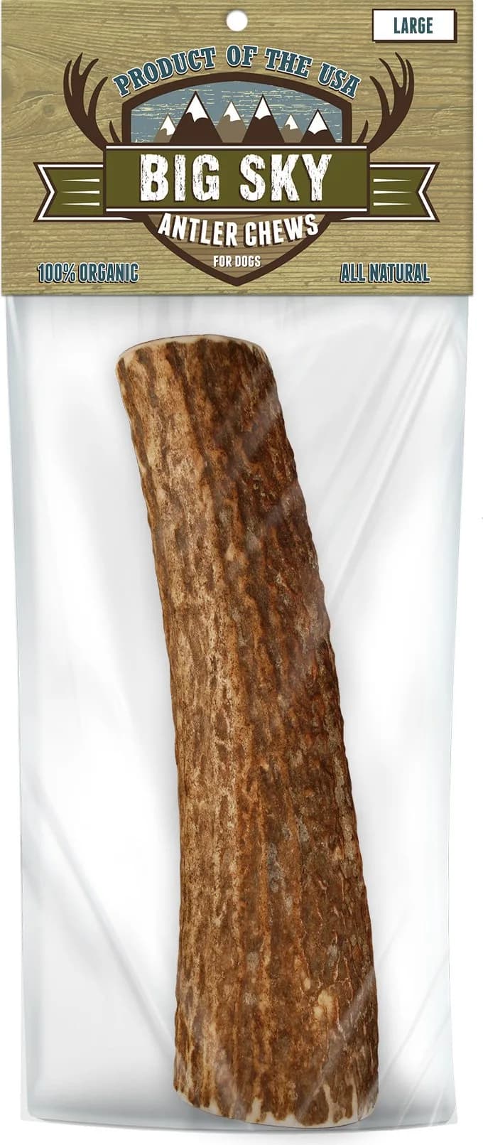Big Sky Dog Antler Chew Medium 8 Ounce | Natural Durable Chew for Medium Dogs — 13 Ounce