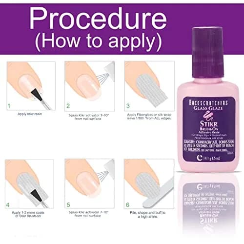 BACKSCRATCHERS Backscratchers Extreme Glass Glaze Stikr Brush-On 0.5 Fl Oz | Fast Dry Nail Adhesive with UV Protection thumbnail 5