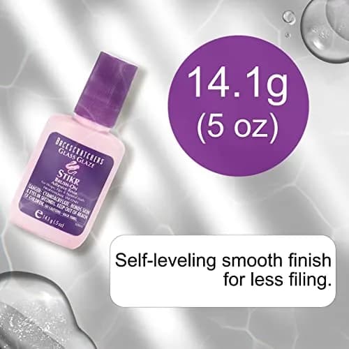 BACKSCRATCHERS Backscratchers Extreme Glass Glaze Stikr Brush-On 0.5 Fl Oz | Fast Dry Nail Adhesive with UV Protection thumbnail 6