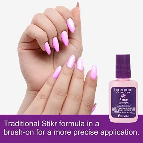 BACKSCRATCHERS Backscratchers Extreme Glass Glaze Stikr Brush-On 0.5 Fl Oz | Fast Dry Nail Adhesive with UV Protection thumbnail 2