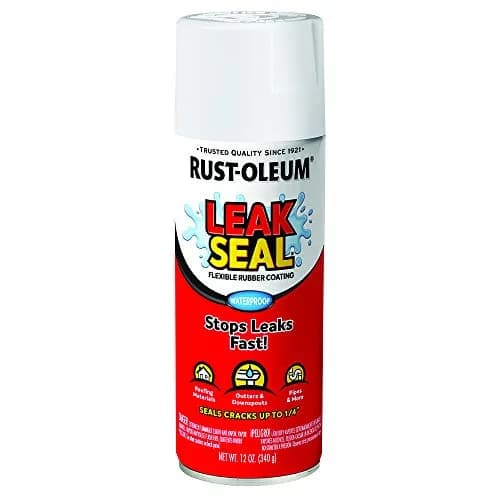 Rust-Oleum LeakSeal Black Rubber Coating Spray 24 fl oz (710 ml) | Seals Leaks & Cracks — White / 12 fl oz