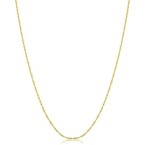 Kooljewelry 10k Gold Rope Chain Necklace 18 inches (45.72 cm) | Elegant Dainty Jewelry for Women thumbnail 1