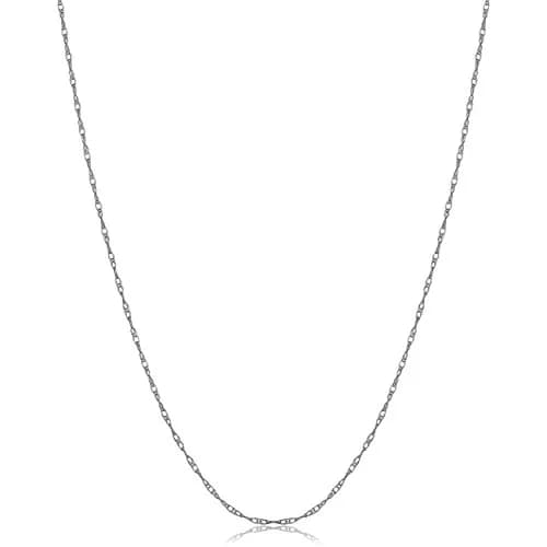 Kooljewelry 10k White Gold Rope Chain Necklace 45cm (18 Inches) | Elegant Dainty Everyday Style — White Gold