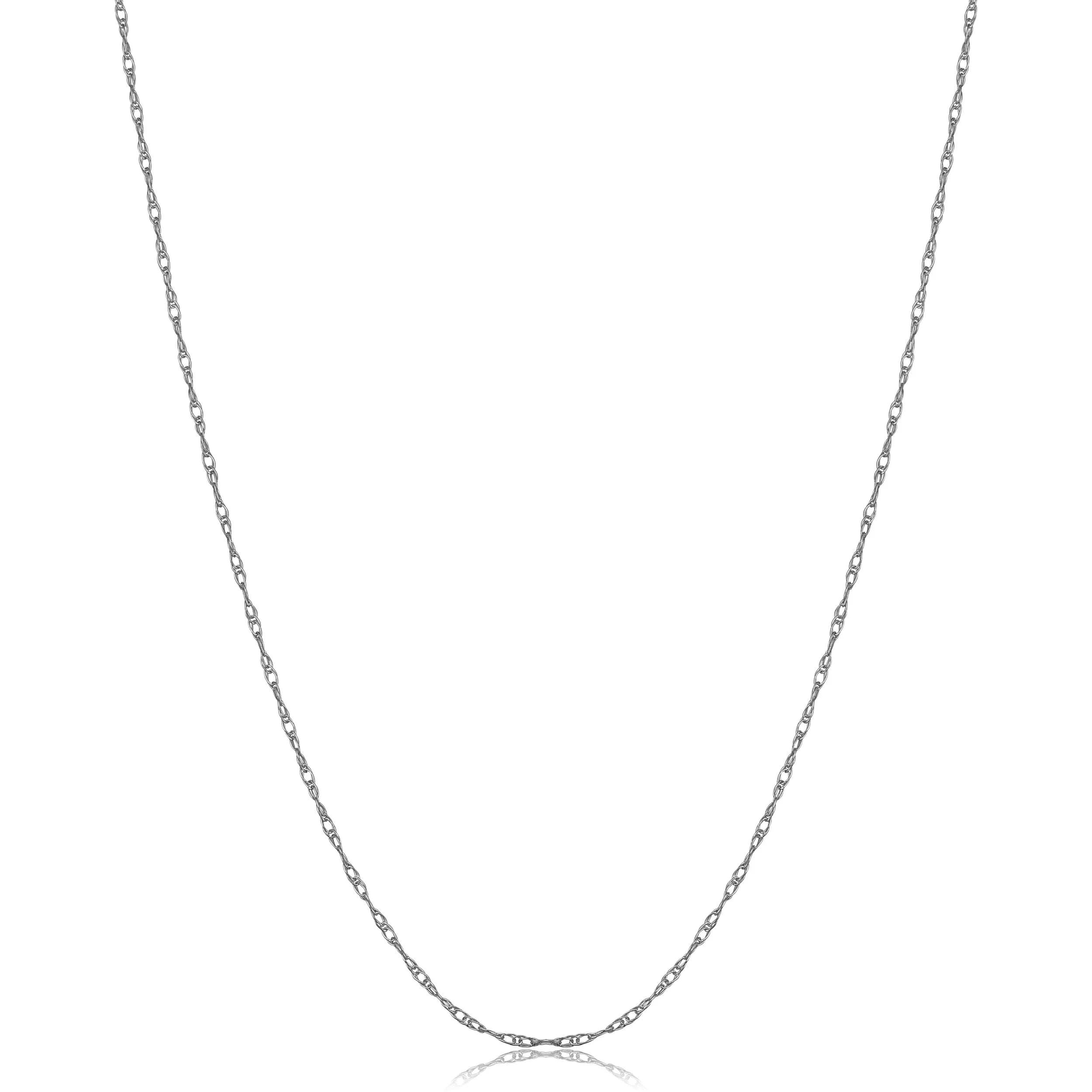 Kooljewelry 10k White Gold Rope Chain Necklace 45cm (18 Inches) | Elegant Dainty Everyday Style - main product image