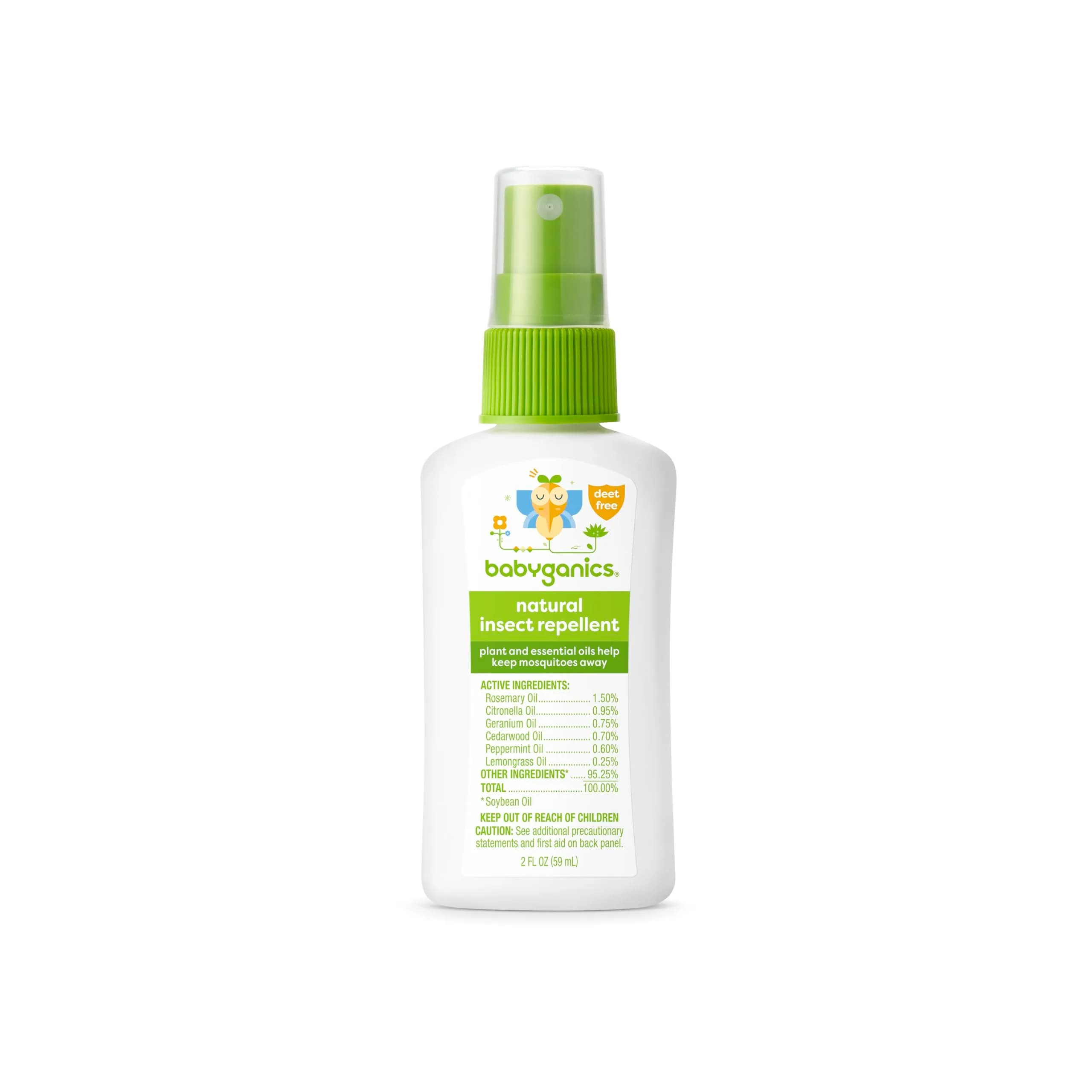 Babyganics Insect Spray 2 Fl Oz (59 ml) | Natural Plant & Essential Oils, Dermatologist Tested