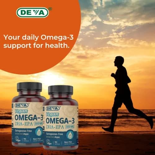 DEVA Vegan Omega-3 DHA-EPA 300 mg Algae Oil Softgels 90 Count | Certified Vegan, Carrageenan-Free thumbnail 5