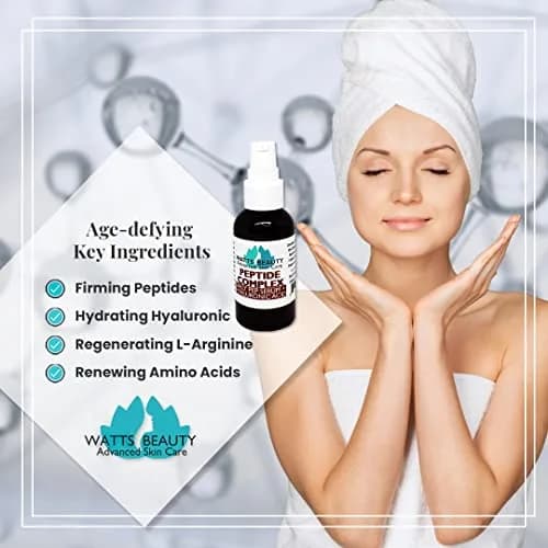 Watts Beauty Multi-Peptide Face Serum 4 oz | Soft Lines & Skin Bounce, All Skin Types thumbnail 3