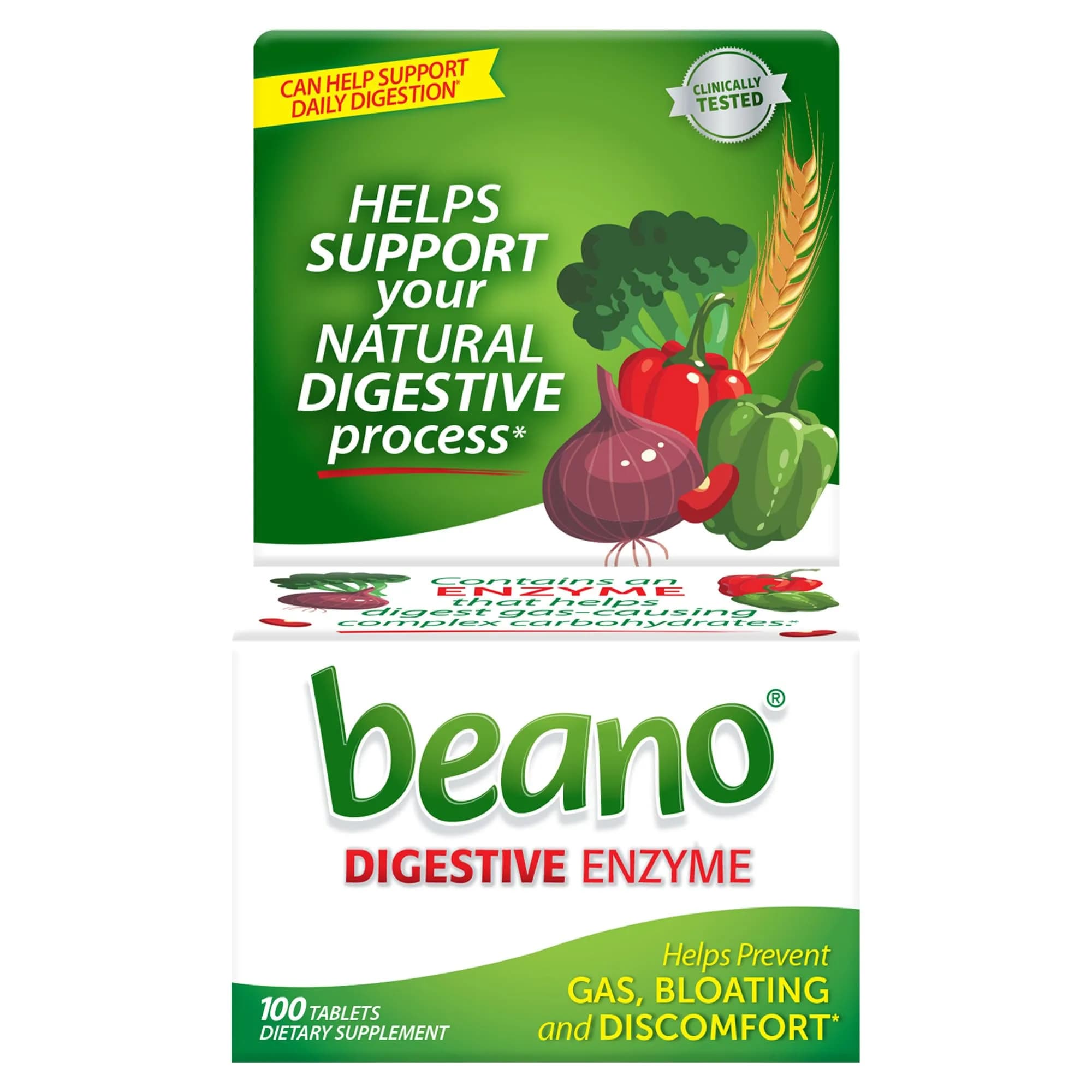 Beano Digestive Enzyme Tablets 100 Count | Helps Prevent Gas & Bloating - main product image