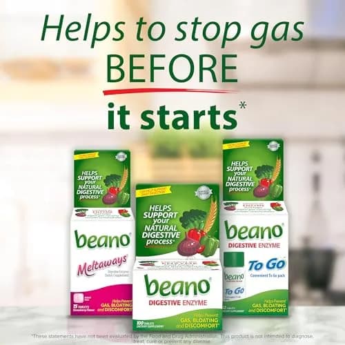 Beano Digestive Enzyme Tablets 100 Count | Helps Prevent Gas & Bloating thumbnail 5