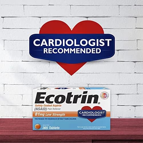 Ecotrin Low Strength Aspirin 81mg | Heart & Stomach Safe, 365 Tablets thumbnail 2
