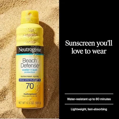 Neutrogena Beach Defense Sunscreen Spray SPF 70 184ml (6.5 oz) | Broad Spectrum UVA/UVB Protection thumbnail 2