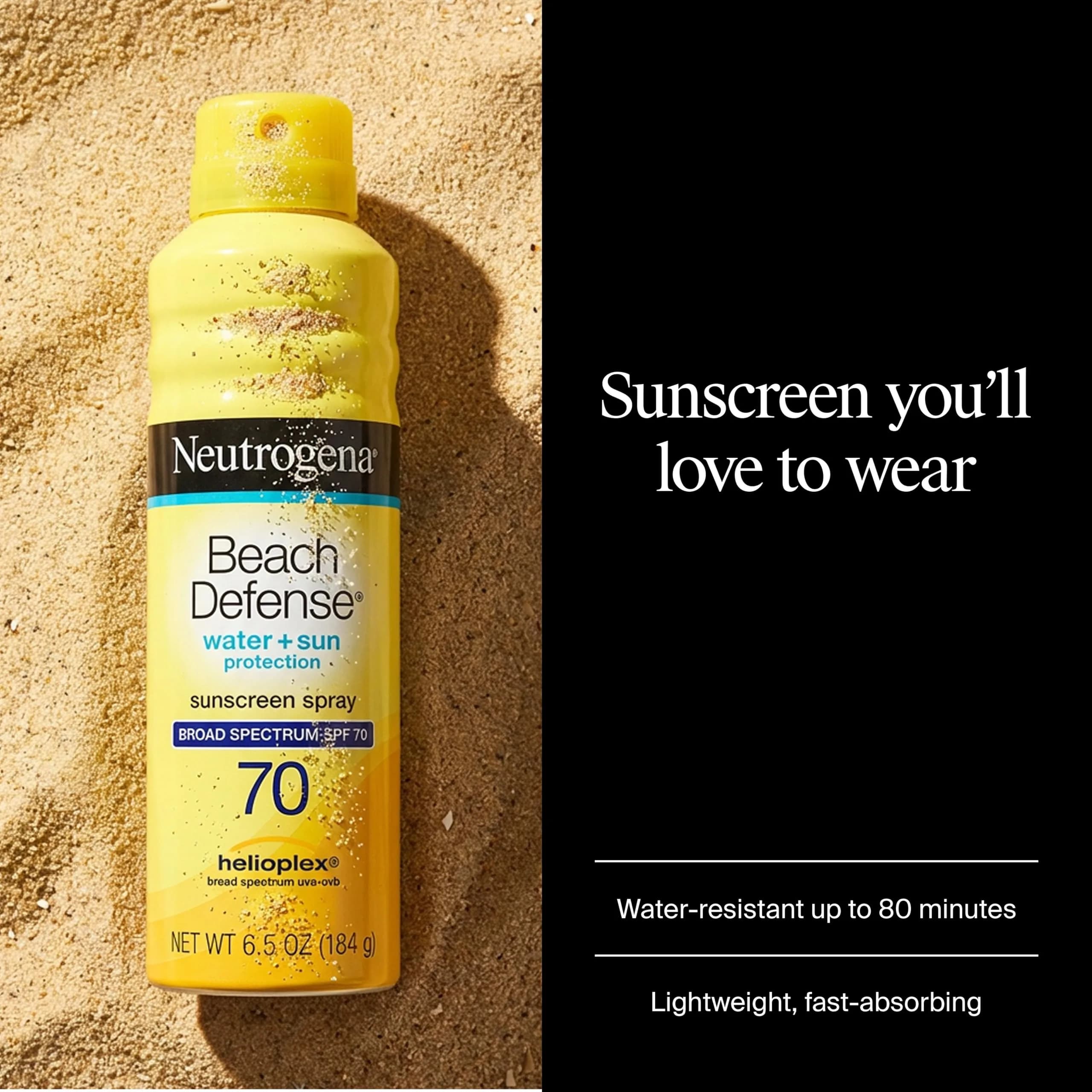 Neutrogena Beach Defense Sunscreen Spray SPF 70 184ml (6.5 oz) | Broad Spectrum UVA/UVB Protection - view 2