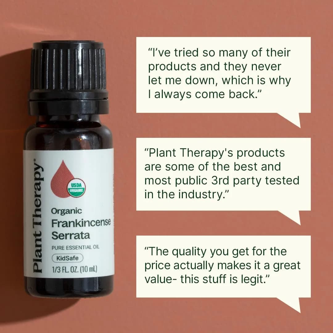 Plant Therapy Organic Frankincense Serrata Essential Oil 10 mL | USDA Certified Organic, Non-GMO - view 4