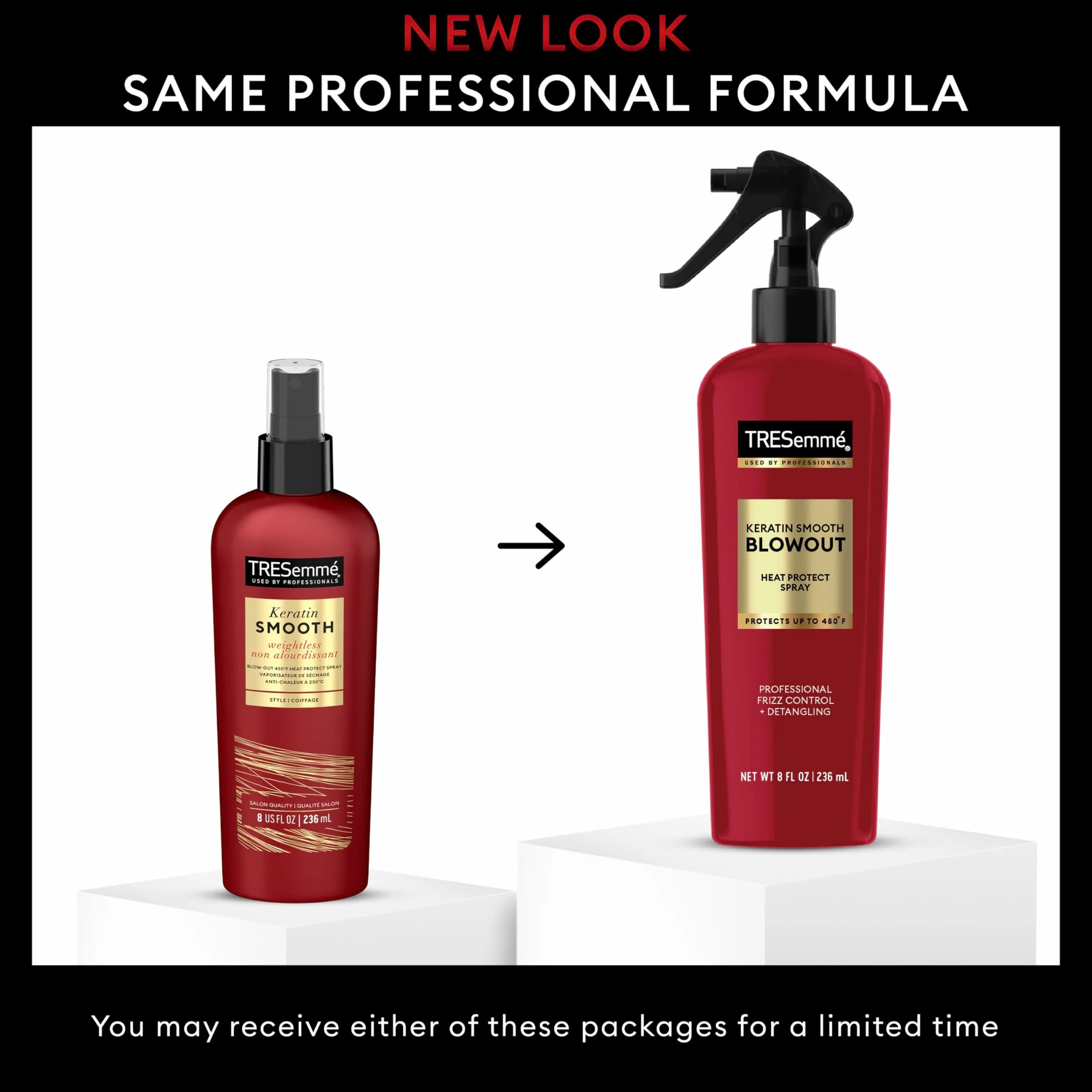 TRESemmé Heat Protection Spray, Keratin Smooth 235ml (8 Fl Oz) | Shields Hair from Heat Up to 450°F - view 2