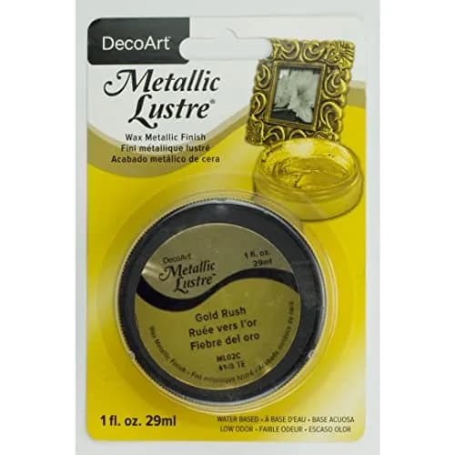 DecoArt Metallic Lustre Wax 1oz Gold Rush | Opaque, Bright Shine, USA Import thumbnail 1