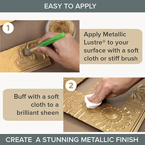 DecoArt Metallic Lustre Wax 1oz Gold Rush | Opaque, Bright Shine, USA Import thumbnail 5