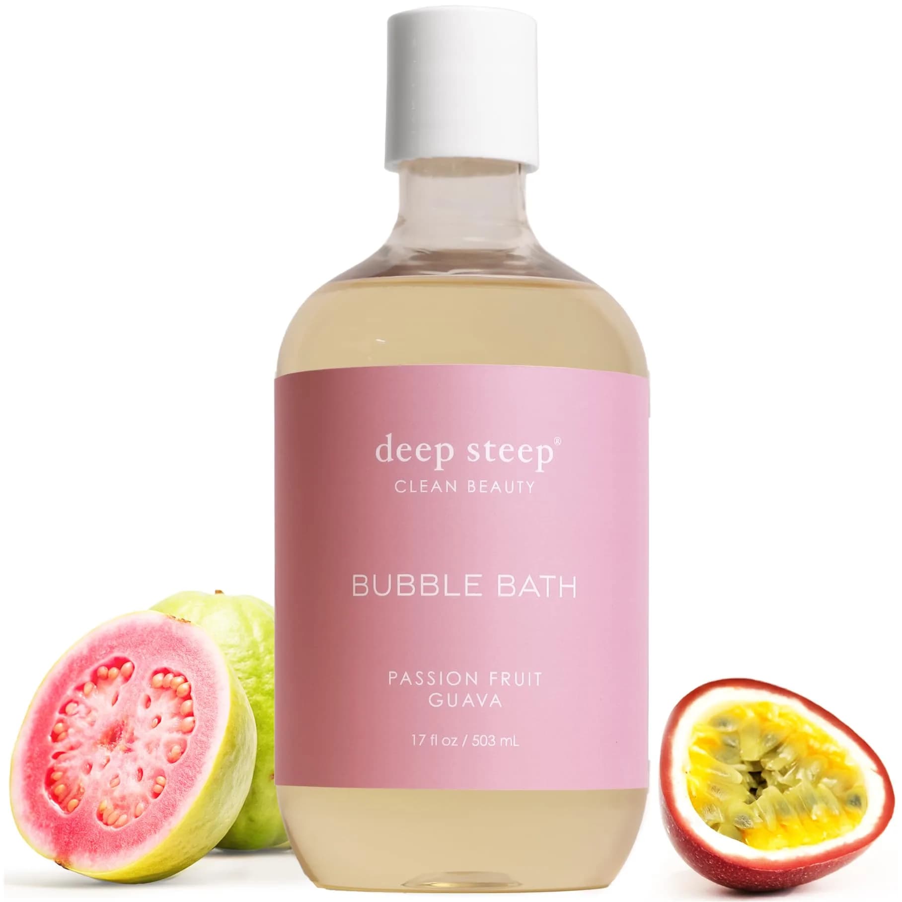 Deep Steep Bubble Bath, Passionfruit Guava, 17oz | Hypoallergenic, Moisturizing & Aromatherapy