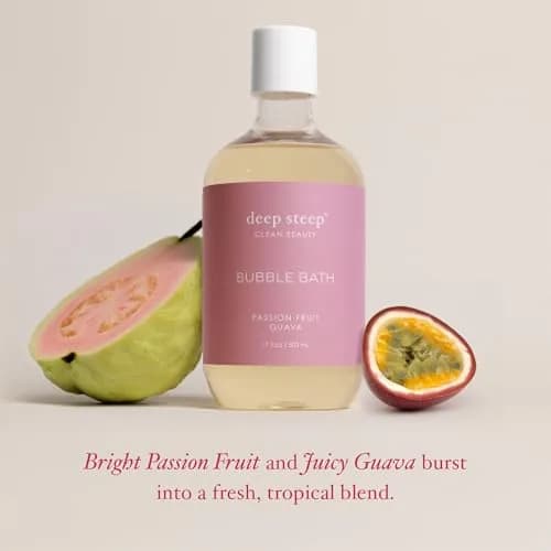 Deep Steep Bubble Bath, Passionfruit Guava, 17oz | Hypoallergenic, Moisturizing & Aromatherapy thumbnail 4