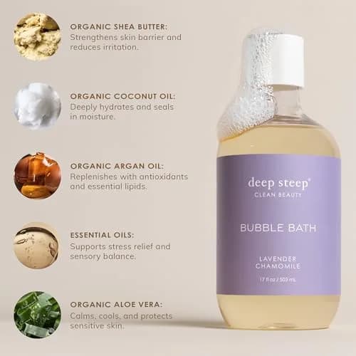 Deep Steep Bubble Bath, Passionfruit Guava, 17oz | Hypoallergenic, Moisturizing & Aromatherapy thumbnail 7