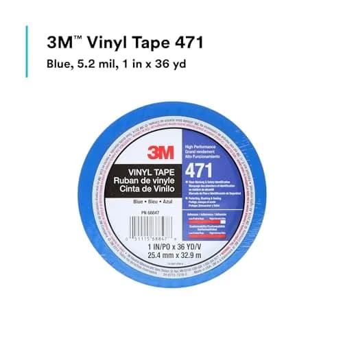 3M Vinyl Tape 471, 2.54 cm x 32.92 m (1 in x 36 yd), Blue | Durable Floor & Safety Marking Tape thumbnail 2