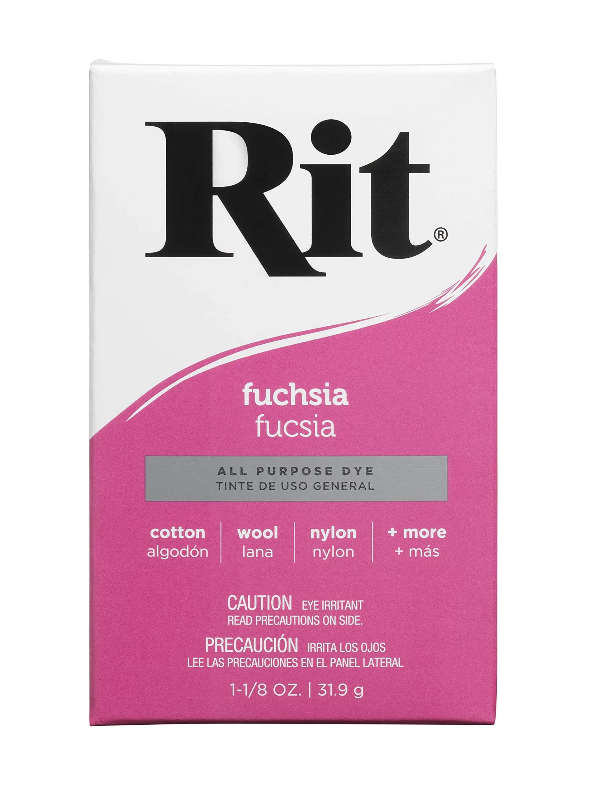 Rit Powder Fabric Dye Purple 1.125 oz (32g) | All-Purpose Dye for Cotton, Linen, Silk, Wool, Nylon — Fuchsia